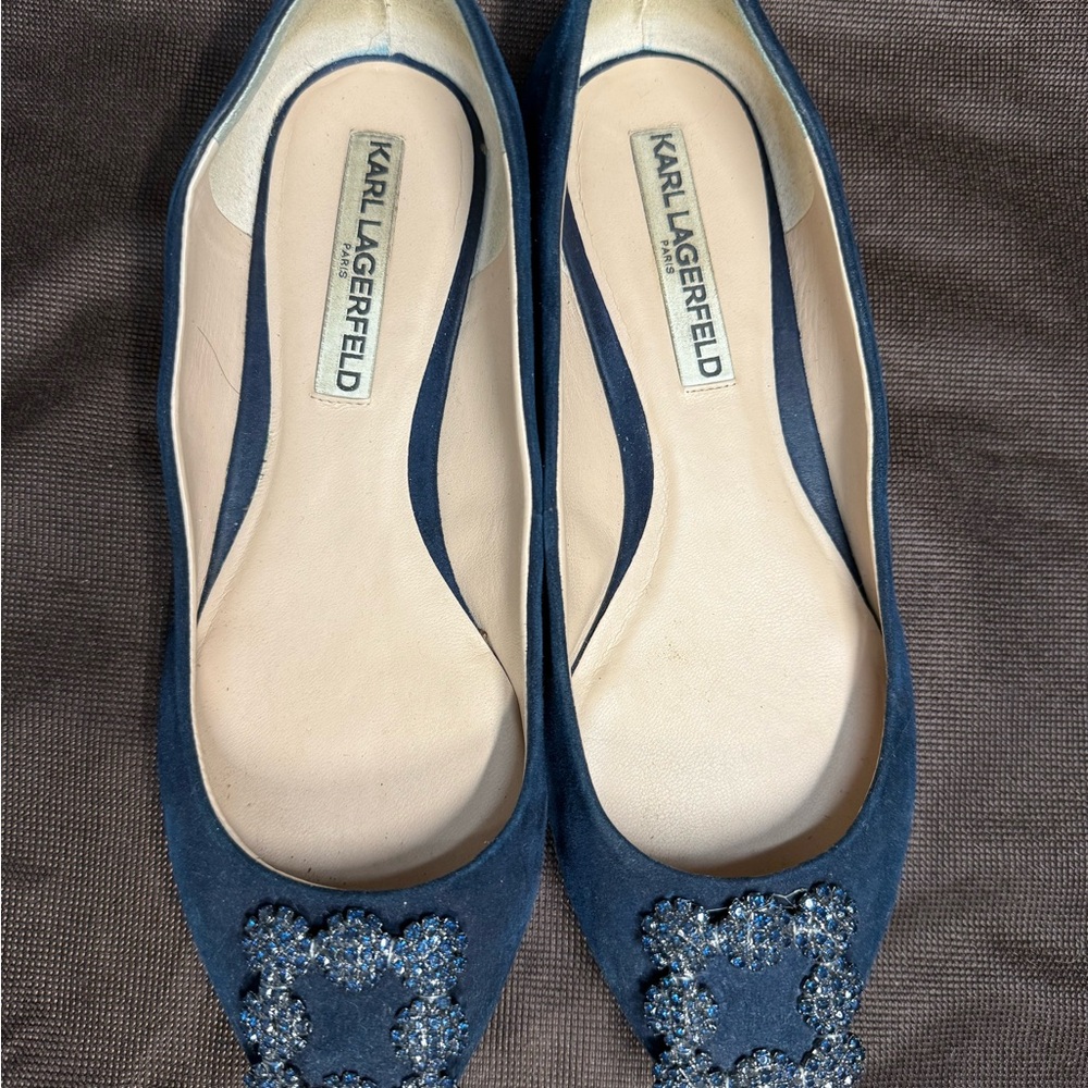 Karl Lagerfeld Blue Flats Stylish Loafers
